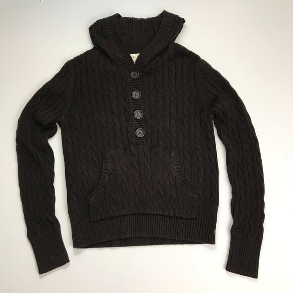 POLO JEANS 1967 RALPH LAUREN BROWN XL BUTTON Cardigan Hooded Sweater - Picture 2 of 9